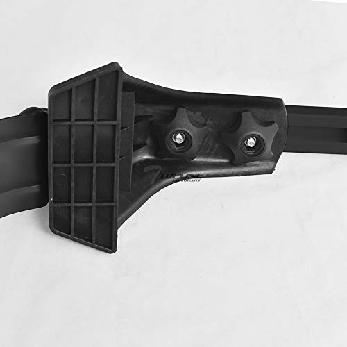 Topline Autopart Universal 50" Window Frame Square Style Aluminum Roof Rack Rail Cross Bars (Black) For 4 Door Models Vehicles
