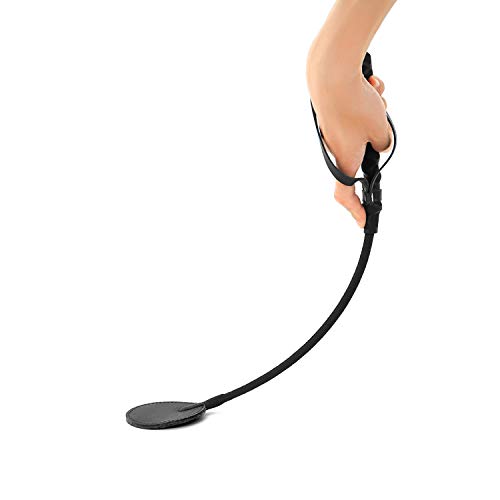 SCARLET KITTEN Riding Crop Horse Whip Spanking with Leather Slapper Circle Shape Jump Bat (Black) - Thumbnail 4