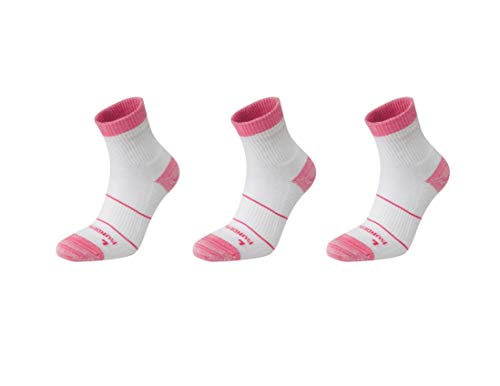 Anti-Blister Running Socks - Mid - Double-Layered, Performance Running Socks (Medium (UK 6.5-8.5), White/Pink (3 Pairs))