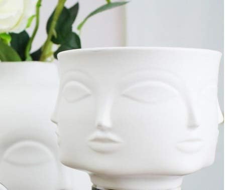 Face Planter - Ceramic Face Multi-Sided Flower Pot Vase Flower Ware Home Decor Golden Sliver White Black Ornaments Vases Decoration Home Table