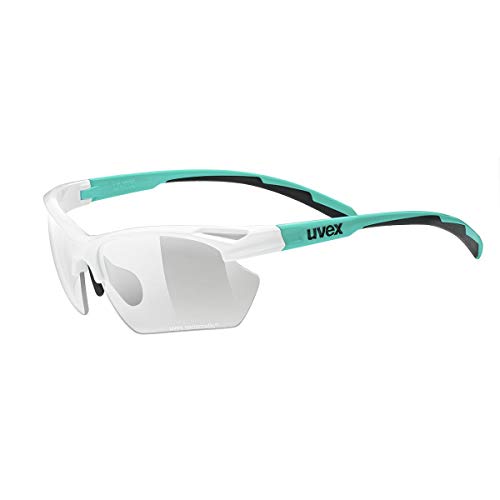 Uvex sportstyle 802 V small - Sportbrille für Damen und Herren - selbsttönend - beschlagfrei - white mint/smoke - one size
