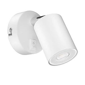 ledscom.de Wandspot WAIKA, enkelvoudig, met schakelaar, GU10, wit mat, incl. 468lm LED GU10 lamp, warm-wit