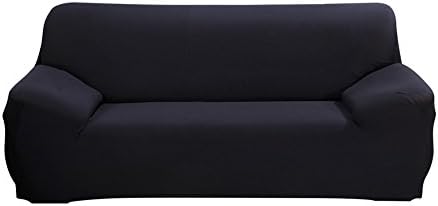 DIFEN Black 3 Seater Stretch Elastic Polyester Spandex Slipcover