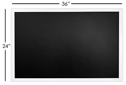 White Framed Premium Surface Magnetic Large Chalk Board- 24"x36" Perfect for Chalk Markers and Home Decor