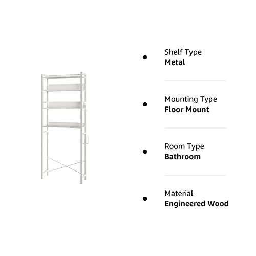 Rolanstar Over The Toilet Storage, 4Tier Wooden Bathroom Space Saver