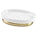 iDesign InterDesign Bar Bathroom Vanities, Kitchen Sink York Soap Dish 2, Soft Brass and White