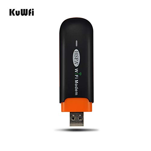 KuWfi Drahtloser Mini-USB Hotspot 3 G WiFi Modem + WiFi Router, Mobile, Wireless, Netzwerk, Hotspot mit SIM-Kartenschlitz, unterstützt 2G/3G Netzwerk, HSPA +/HSPA/UMTS 2100 MHz. Edge: 900/1800 MHz für Außen und Innen im Bus oder im Auto (SI