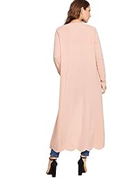 Verdusa - Cárdigan para mujer con corte festoneado, parte delantera abierta, chaqueta de punto