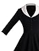 GownTown Womens 1950s Cape Collar Vintage Swing Stretchy Dresses, Black, Large