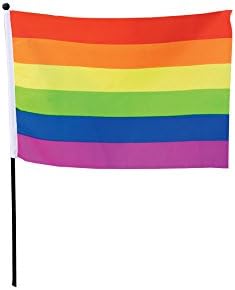 8" LGBT Gay Pride Stick Flag