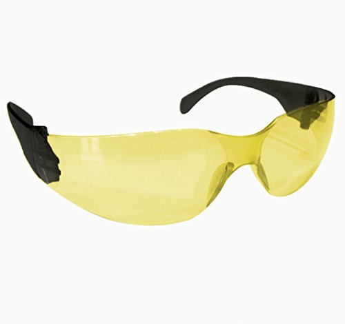 SAFE HANDLER Protective Safety Glasses, Yellow Polycarbonate Impact and Ballistic Resistant Lens - Black Temple (Box of 12)