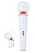 Kasai Twilight - Electrical Wand Massager - Relaxing - Therapeutic - 20 patterns - 8 Speeds - Waterproof - Rechargeable - Wireless - Compact and Travel Friendly (White) (white red)