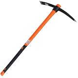 TABOR TOOLS Pick Mattock with Fiberglass Handle, Garden Pick, Great for Loosening Soil, Archaeological Projects, and Cultivating Vegetable Gardens or Flower Beds. J56A. (Large 35 Inch)
