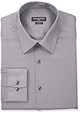 Van Heusen Men's Flex Collar Slim Fit Stretch Dress Shirt, Grey Mist, 14.5
