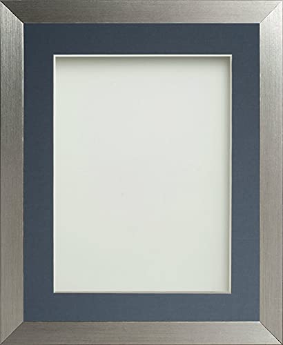 Frame Company Simpson Range Silver 20x16 inch Frame With Blue Mount for A3 *Choice of Sizes* Fitted with Real Glass — image 1