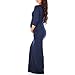 Mother Bee Maternity 3/4 Sleeve Ruched Side Bodycon Dress Navy