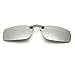 Tacloft Unisex Rectangle 57mm Polarized Clip on Sunglasses CLIPON2015 Silver