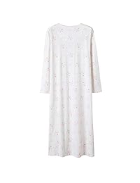 Keyocean Camisón para Mujer 100% Algodón Manga Corta Largo Camisón
