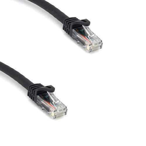 Kentek 50 Feet FT CAT6A UTP Patch Cable 24 AWG 600 MHz 10G 10Gbps Category 6a Unshielded Twisted Pair Snagless Molded Boot Ethernet RJ45 Network Internet Cord Black