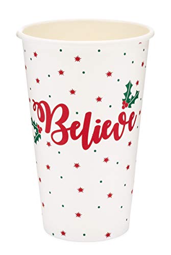 Festive Green Plastic Cups, 16oz, 50ct