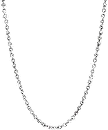 MAIKEDIAO Sterling Silver 2mm cable chain Necklace For Women/Men Nickel free 16",18",20",24",28",30"
