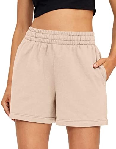 AUTOMET Womens Shorts Casual Summer Drawstring Comfy Sweat Shorts Elastic High  Waist Running Shorts with Pockets, Khaki, L price in UAE | Amazon UAE |  kanbkam