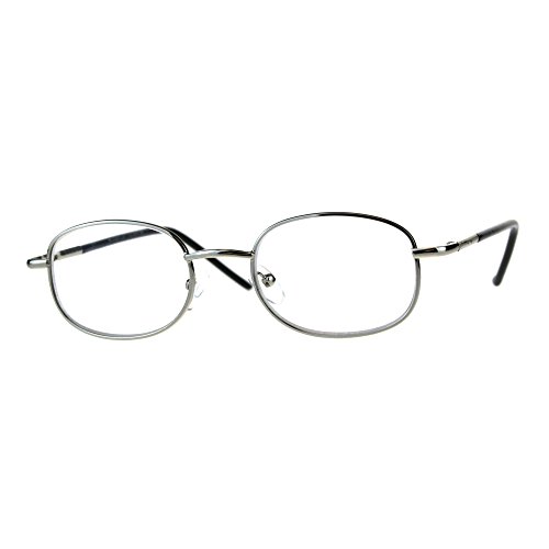 Mens Classic Metal Rim Rectangular Bifocal Reading Eye Glasses Silver 2.5