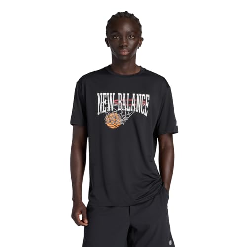 [ニューバランス] MT53630 メンズ バスケット 半袖Tシャツ 吸水速乾性 スポーツグラフィックトレーニングショートスリーブシャツ BK