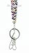 Crystal Mini Seed Beaded Necklace Lanyard Keychain with Clasp for Key/ID/Cell Phone Holder (13 Colors for Choice) (Rainbow)