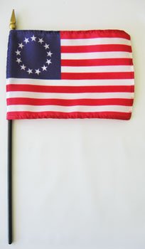 Betsy Ross - 4 in x 6 in Historic Stick Flag