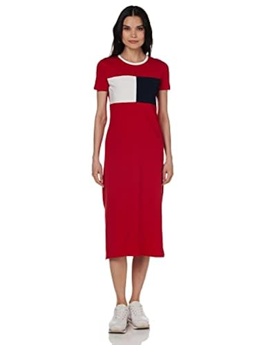 Tommy Hilfiger Women's Flag Midi T-Shirt Dress, Scarlet, Small in Dubai -  UAE | Whizz Casual