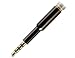 TrueProve Mini Aux Metal Extender Cable Headphone Extension Adapter/3.5mm male-to-female Jack for iPhone Smart Battery Charger Case, Mophie Juice Pack, Other Battery Cases (Black) primary