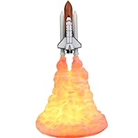 HARAVAL 3D Print Space Shuttle Rocket Lamp Night Light Bulb for Space Fans Moon Lamp Room Decor