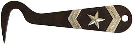 Horse Grooming Steel Hoof Picks Antique Brown Color Silver Engraving Star