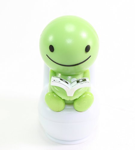 Solar Power Toy - Green Nohohon Reading On The Toilet Car Dashboard Gift Home Decor