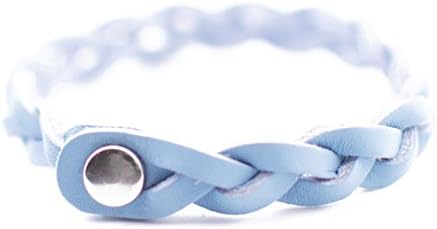 The Oil Lab Braided Leather Diffuser Bracelet (6.5” - Baby Blue)