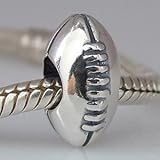 Hoobeads Sports USA Football 925 Sterling Silver Bead Fits Pandora Chamilia Biagi Troll Charms Europen Style Bracelets ...