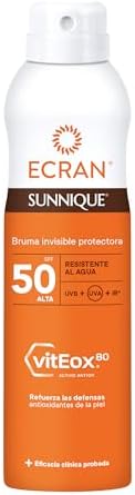 Sunnique - Bruma Protectora Solar FPS 50, Protección UVB + UVA e IR-A, Refuerza las Defensas, Protege la Piel, Hidratación 24 h, Fórmula con VitEox 80, para Toda la Familia - 250 ml