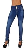Style G339- Colombian Design, High Waist, Butt Lift, Levanta Cola, Skinny Jeans in Washed Blue Size 13