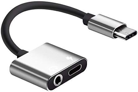 WONSAMAM 2-Pack Mini Type-C To USB C, 3.5mm AUX Headphone Audio Splitter Earphone Headset Earbuds Converter Adapter with Type C Charging Port (not Compatible with Pixel 2/HTC Phones)