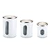 Airtight Window Kitchen Canister, Stainless Steel Canisters Sets with Fingerprint Resistance Lid, Cereal Container Set of 3 (White)