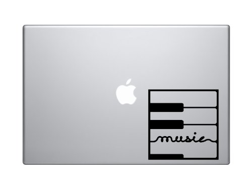 Audio #4 - Music Calligraphy Piano Midi DJ Keyboard - 5" Black Vinyl Decal Sticker Car Macbook Laptop