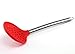 iNeibo Kitchen Silicone Ladle Spoon,Cooking Utensils Silicone Soup Ladle with Heat Resistant Silicone Covering Head and Stay-Cool Stainless Steel Handle (skimmer Spoon Red)