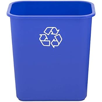 United Solutions WB0324 7 Gallon/28 Quart Efficient Recycle Wastebasket | Pack of 12 | Fits Under Desk | Small, Narrow Spaces in Commercial, Kitchen, Home Office, Dorm | Easy to Clean, 12-Pack, Blue