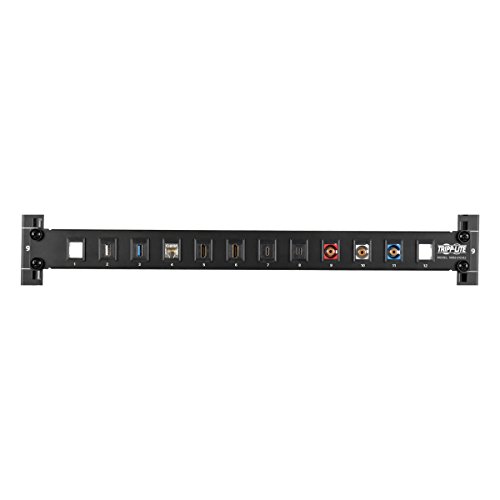 Tripp Lite 12-Port Keystone Blank Patch Panel RJ45, USB, HDMI, Cat5e / Cat6 Rackmount Unshielded 2URM TAA (N062-012-KJ)