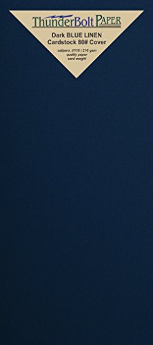 75 Dark Navy Blue Linen 80# Cover Paper Sheets - 4