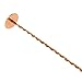 Copper Bar Spoon - Decoratively Twisted Stainless Steel - Copper Plated 10.5