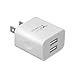 Yuwiss Dual USB Travel Wall Charger Adapter Quick Charging Block Plug for iPhone 5 6 6s 7 Plus, Samsung Galaxy/ Edge, Nexus, HTC, LG, Kindle Fire (1 pack)