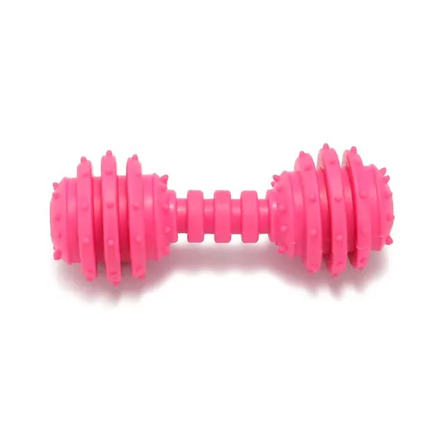 Yeancs Durable Dog Chew Toys Bone Shape Puppy Chew Toy Strong Tug Toy for Aggressive Chewers Small and Medium Dogs Tooth Cleaning (Pink)