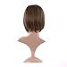 MapofBeauty 12 Inch/30cm Fashion Lady Short Straight Flat Bangs Bob Wig (Flax Brown)